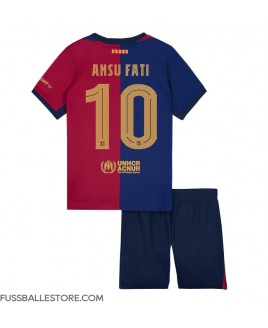 Günstige Barcelona Ansu Fati #10 Heimtrikotsatz Kinder 2024-25 Kurzarm (+ Kurze Hosen)